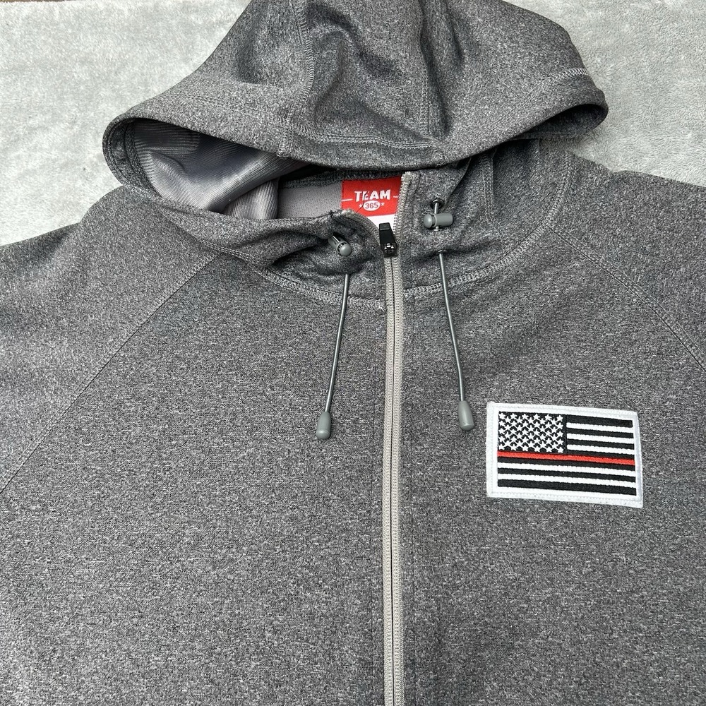 Team 365 Hoodie American Flag Concealed Carry Sweatshirt Gray Mens Size M Fleece